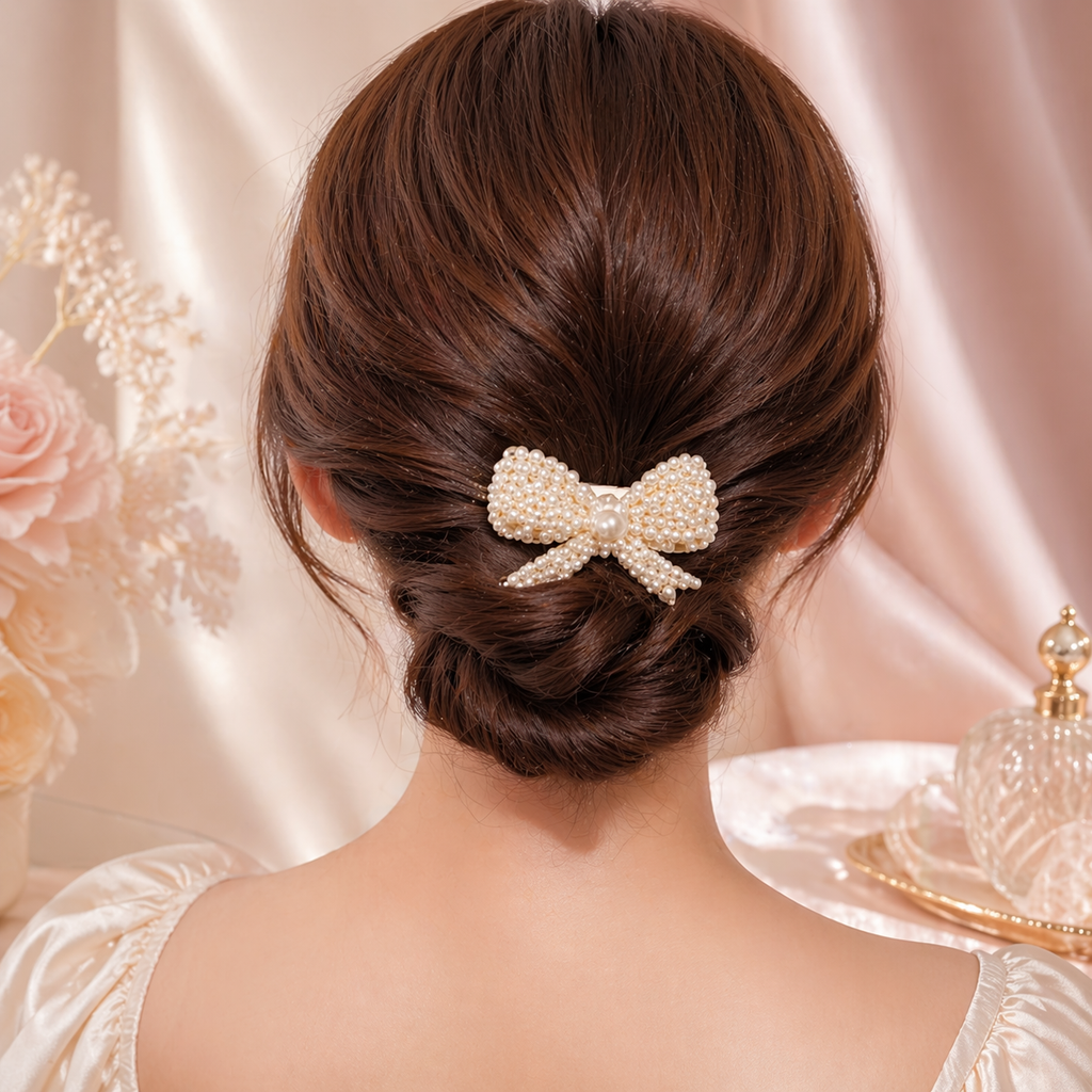 Imitation Pearl Hair Clips Set - 18 Pieces | Butterfly, Bow, Floral & More