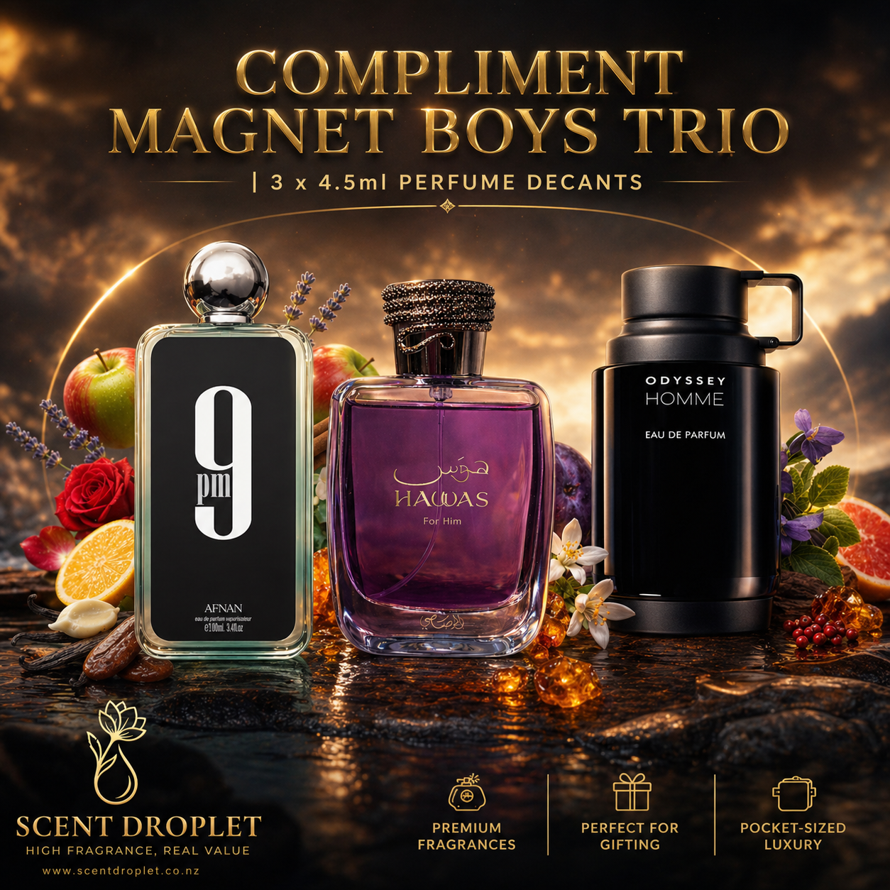 Compliment Magnet Boys Trio | 3 x 4.5ml Perfume Decants