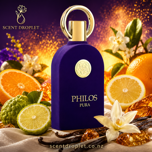 Philos Pura by Maison Alhambra EDP – purple bottle with citrus and vanilla