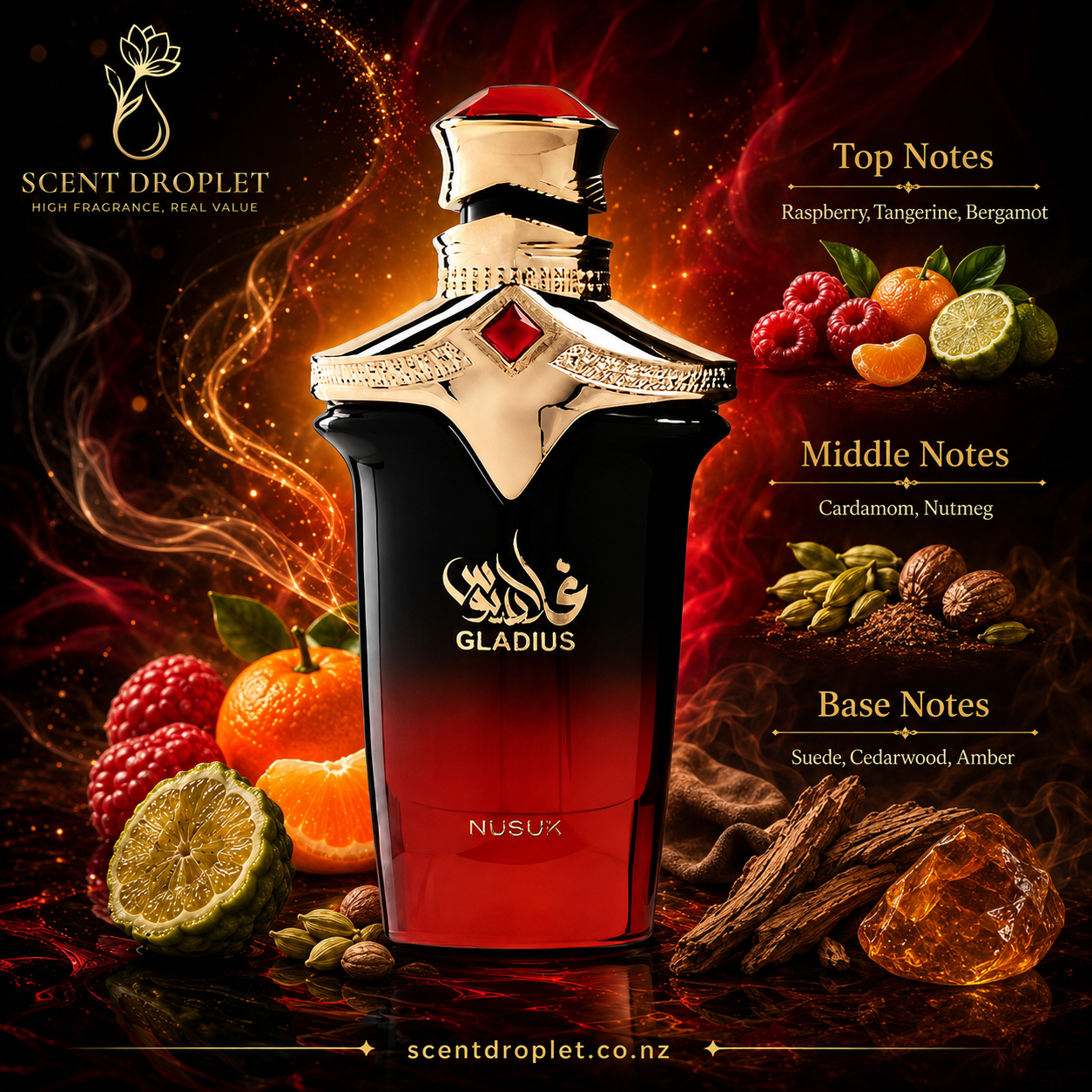 Gladius by Nusuk Extrait de Parfum decant with fragrance notes - Scent Droplet