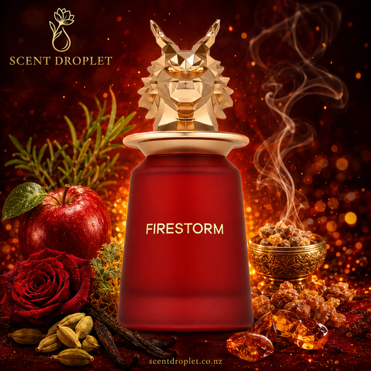 Firestorm by French Avenue fragrance notes - Red Apple, Davana, Cardamom, Olibanum, Rose, Myrrh, Vanilla, Amber