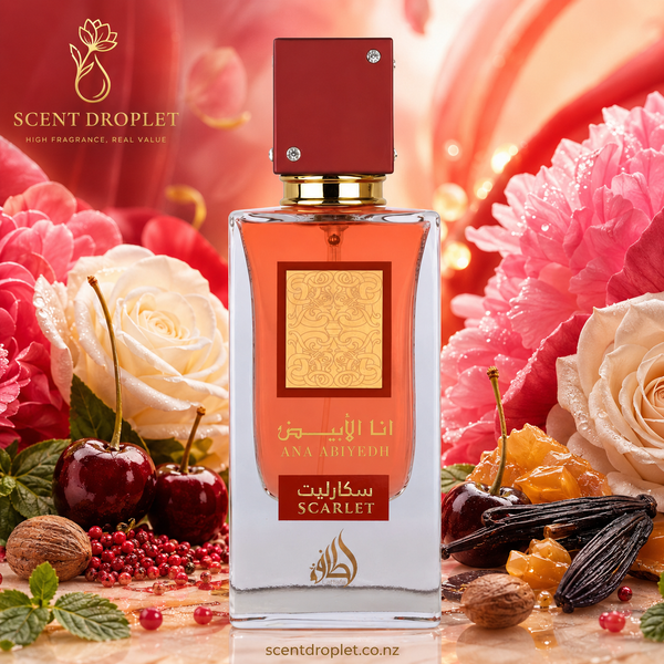 Ana Abiyedh Scarlet by Lattafa Eau de Parfum decant bottle