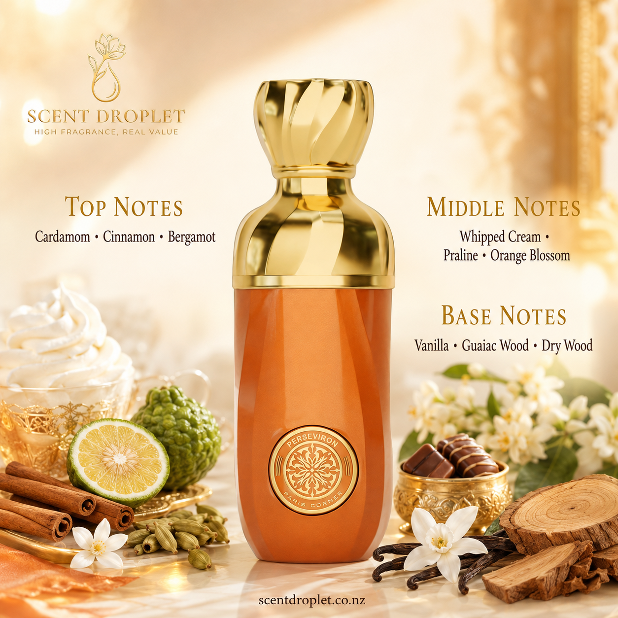 Perseviron by Paris Corner Eau de Parfum decant bottle with notes
