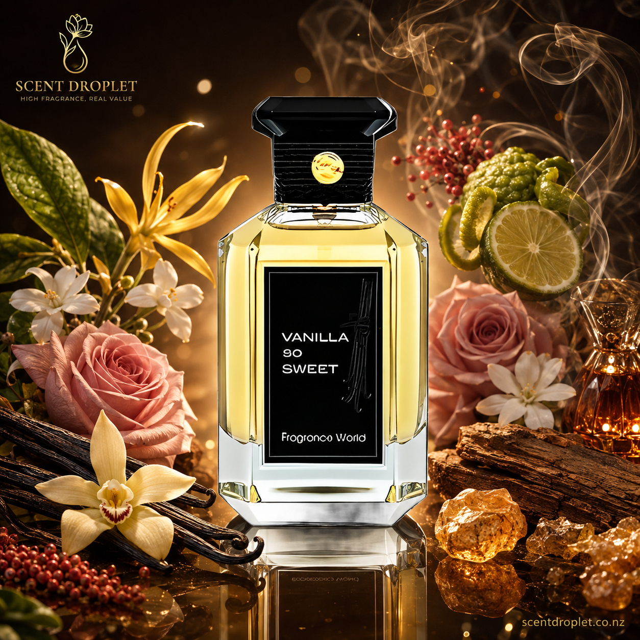 Vanilla So Sweet by Fragrance World EDP - notes infographic