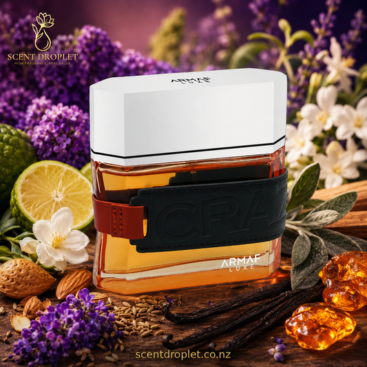 Craze by Armaf Luxe EDP with top, middle and base notes listed