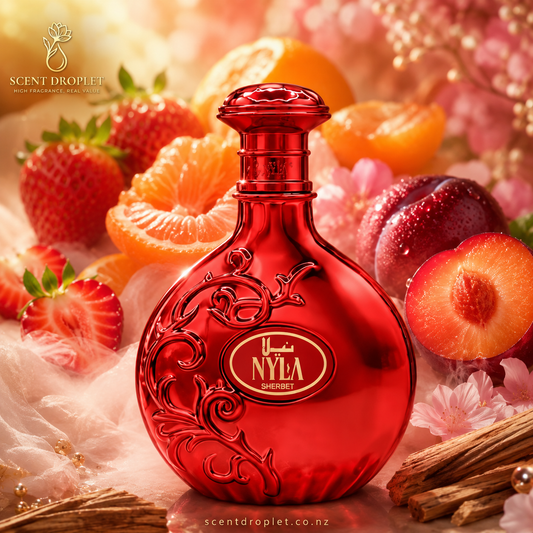 Nyla Sherbet by Arabiyat Prestige Eau de Parfum – fragrance notes infographic