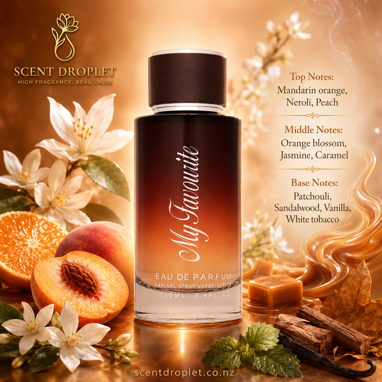 My Favourite by Oud Khaleeji Eau de Parfum – fragrance notes infographic