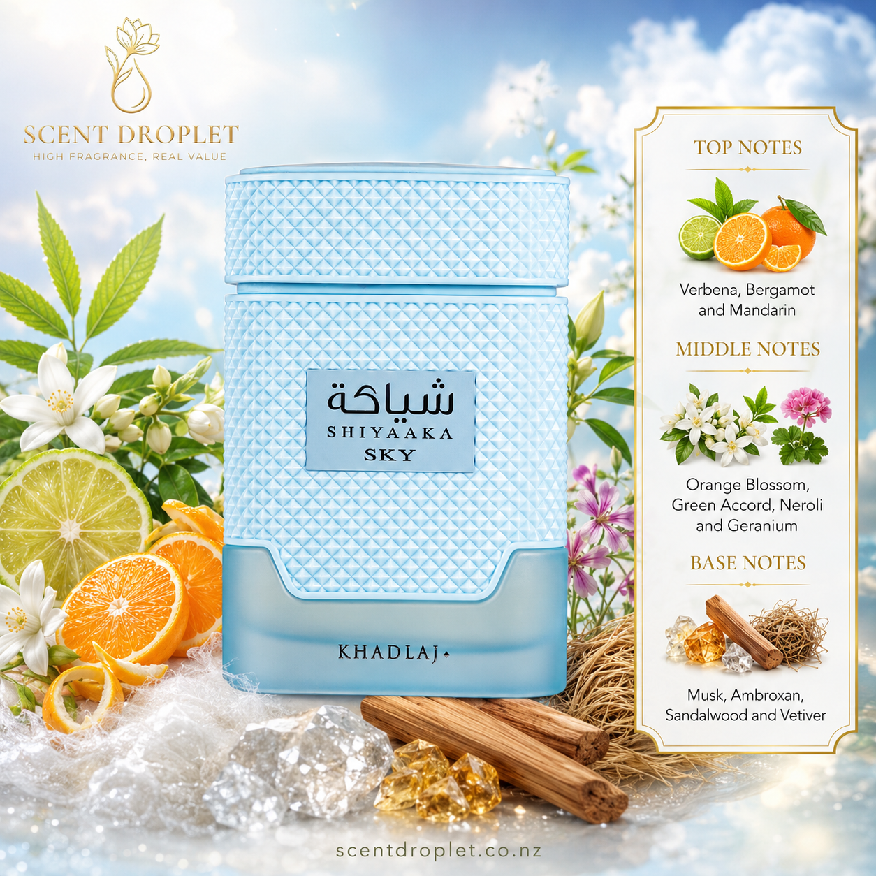 Shiyaaka Sky by Khadlaj fragrance notes