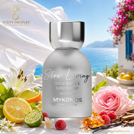 Slow Living by Mykonos Extrait - bottle lifestyle