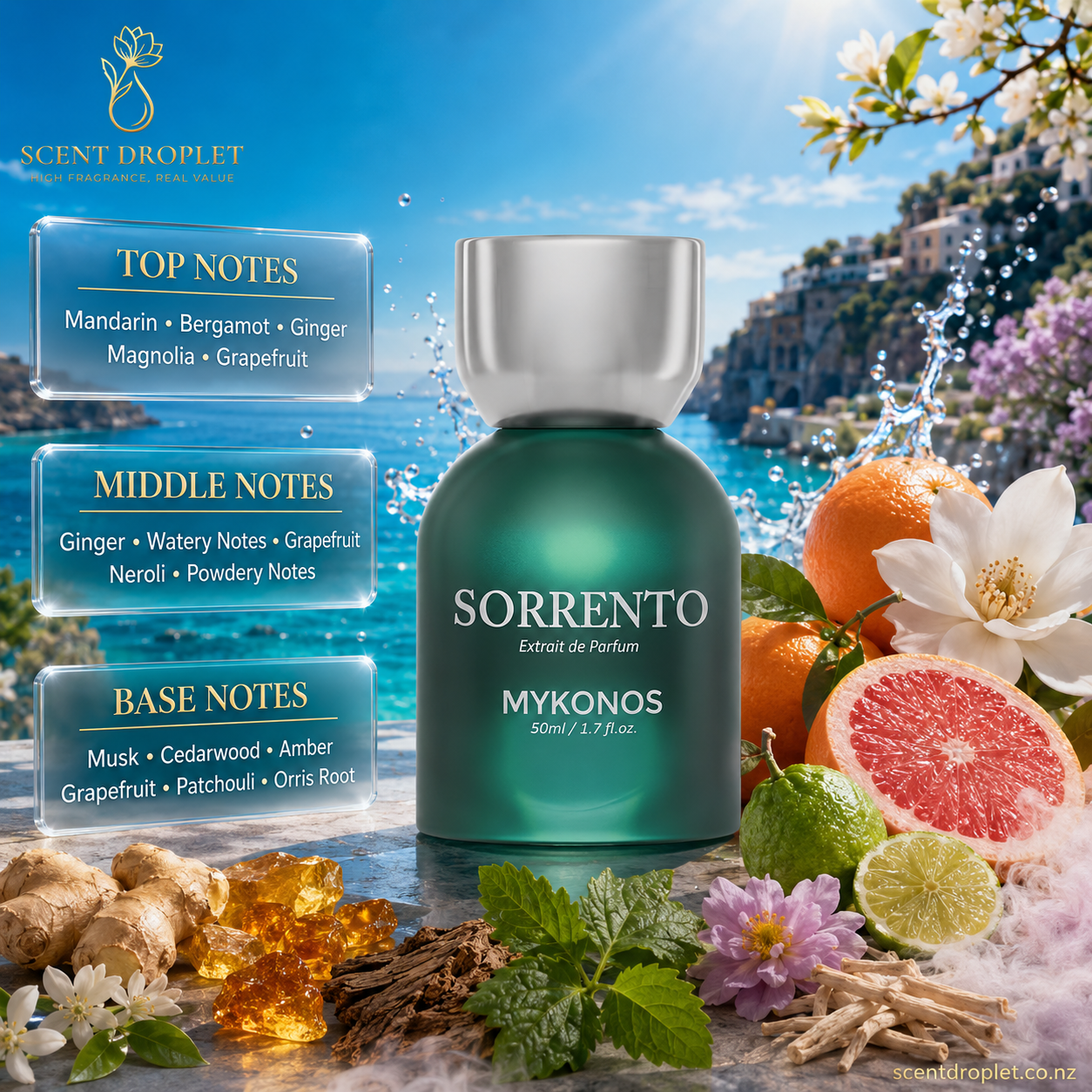 Sorrento by Mykonos Extrait - notes infographic