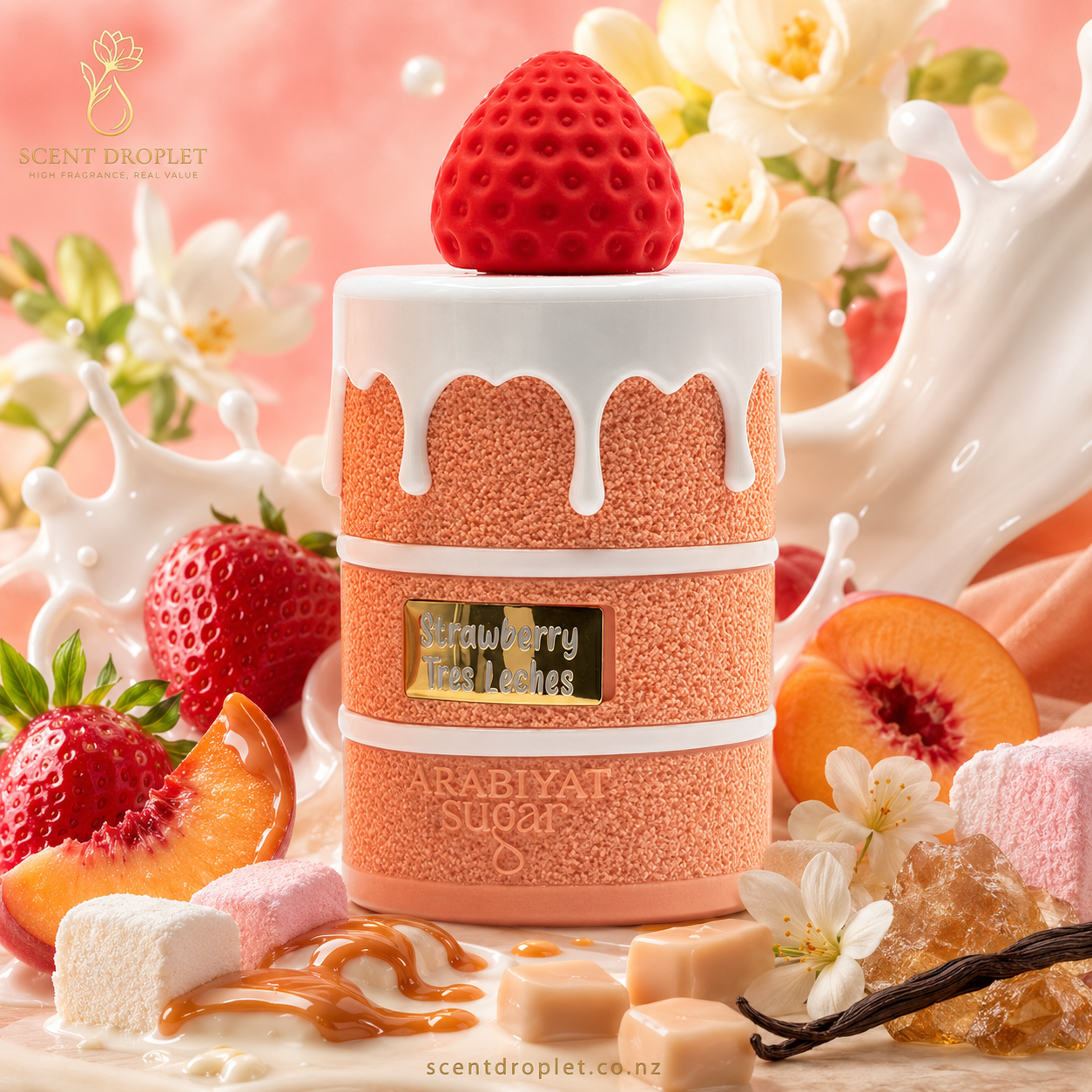 Strawberry Tres Leches by Arabiyat Sugar Eau de Parfum bottle