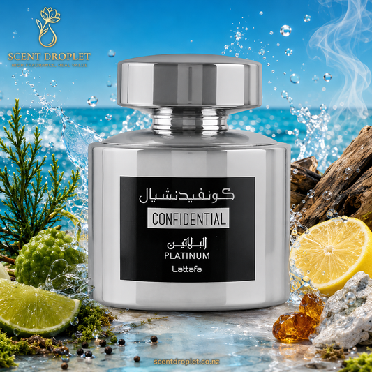 Confidential Platinum by Lattafa Eau de Parfum bottle