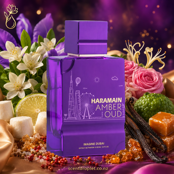 Amber Oud Imagine Dubai by Al Haramain – bottle with florals and gourmand notes