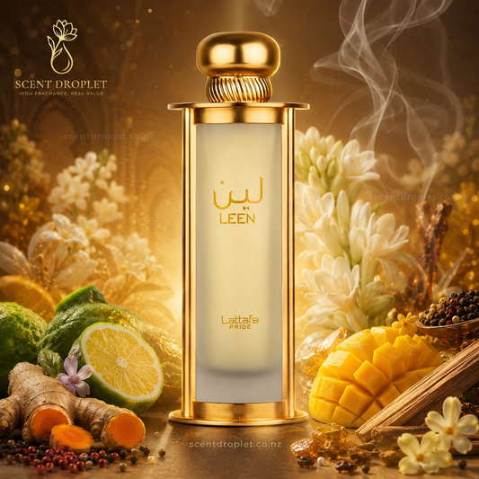 Leen by Lattafa Pride Eau de Parfum bottle with ingredients