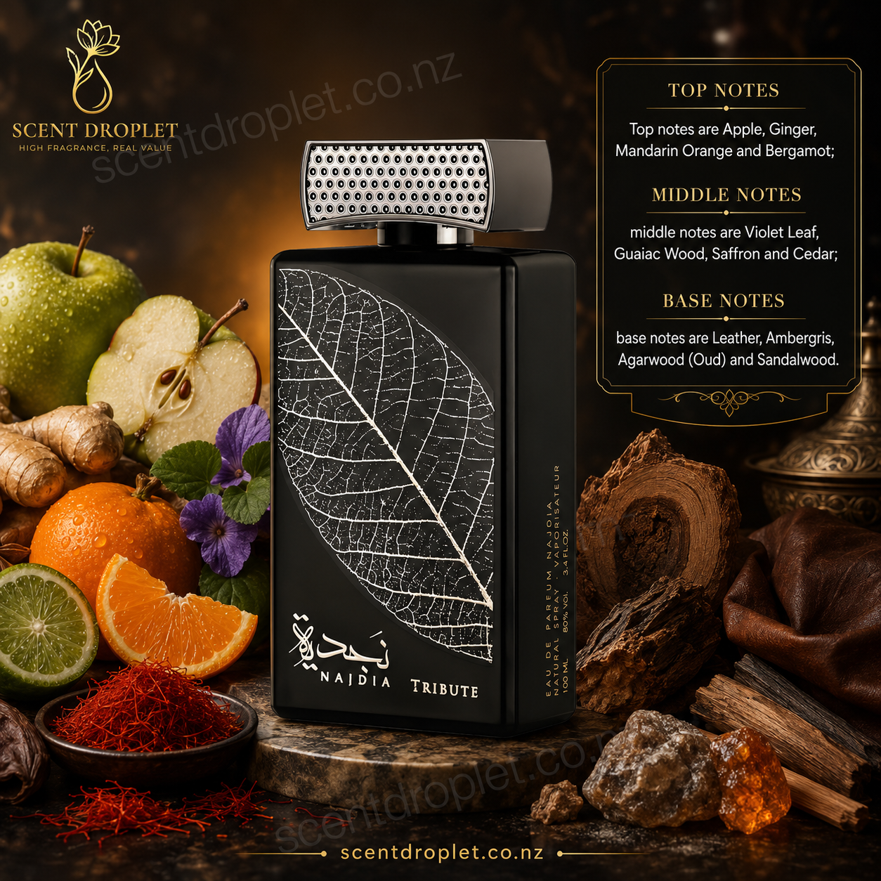 Najdia Tribute by Lattafa Eau de Parfum fragrance notes