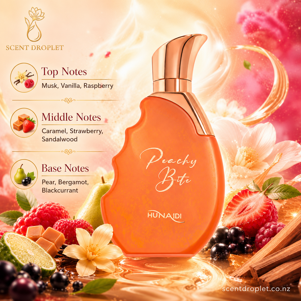 Peachy Bite by Hunaidi fragrance notes