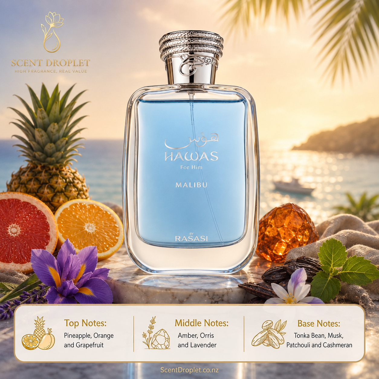 Hawas Malibu by Rasasi Eau de Parfum (Decant)