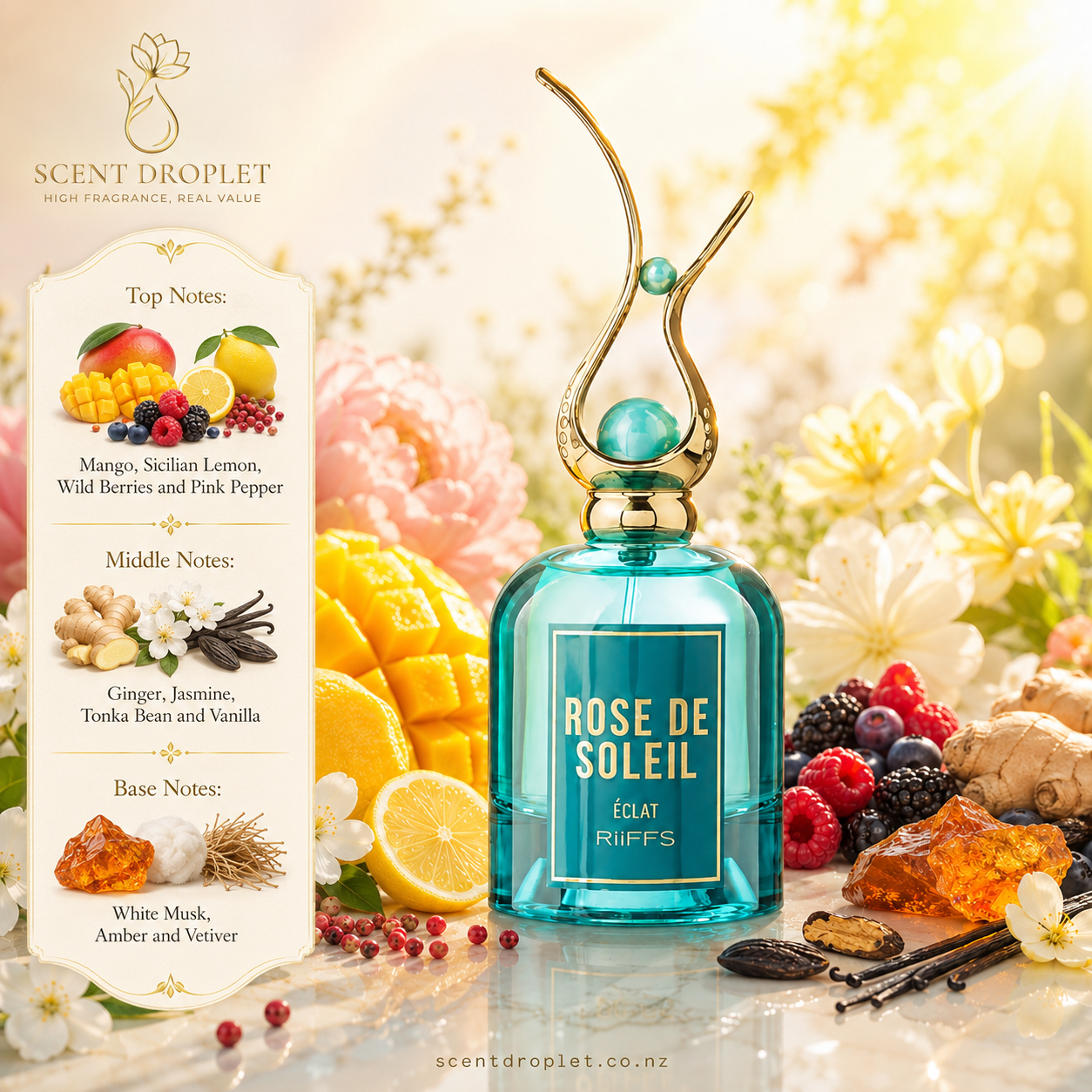Rose De Soleil Éclat by Riiffs Eau de Parfum (Decant)