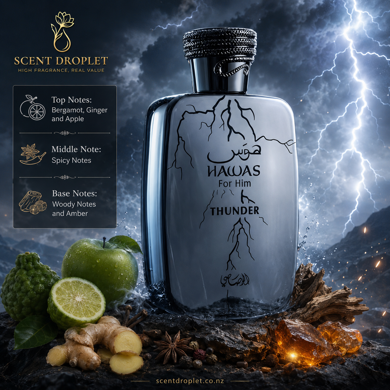 Hawas Thunder by Rasasi Eau de Parfum (Decant)