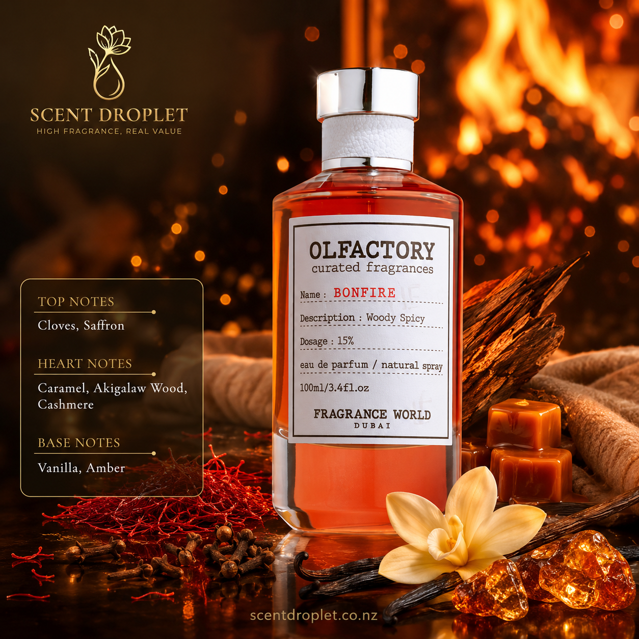 Olfactory Bonfire by Fragrance World EDP (Decant)