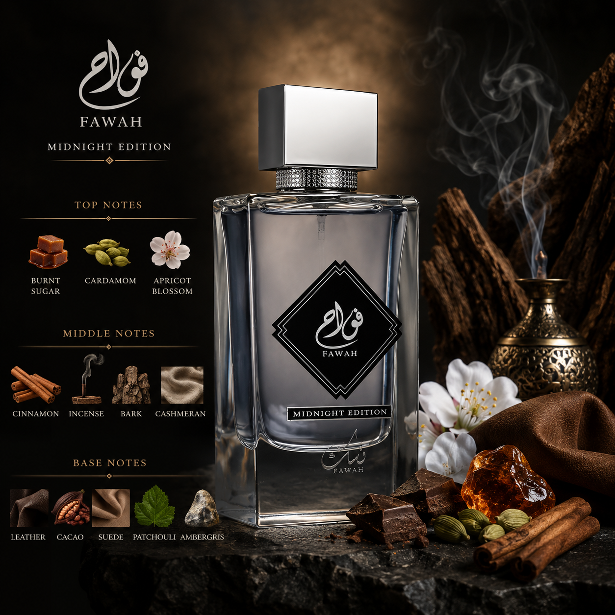Fawah Midnight by Nusuk EDP for Men (Decant)