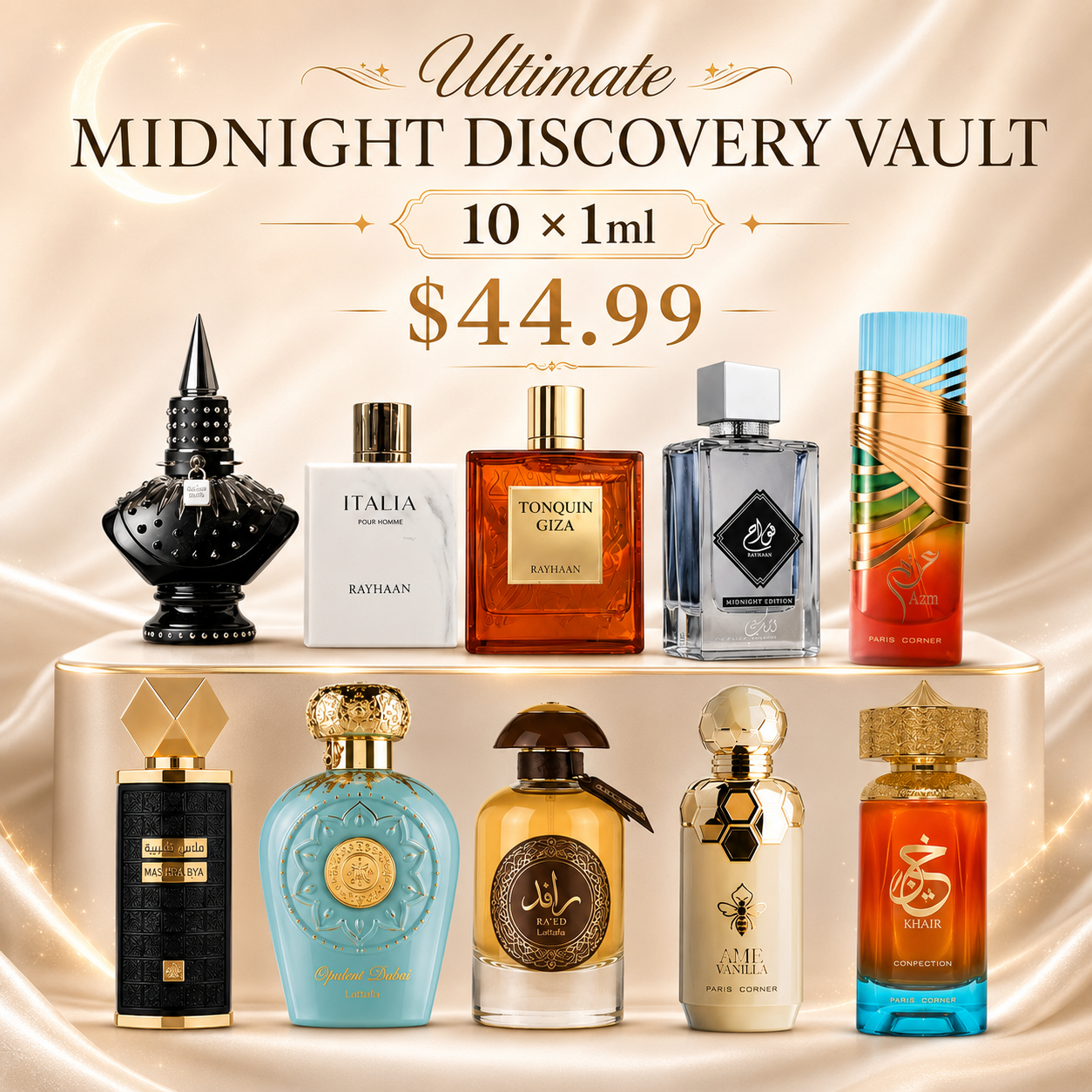 Ultimate Midnight Discovery Vault – 10 × 1ml Perfume Decant Set