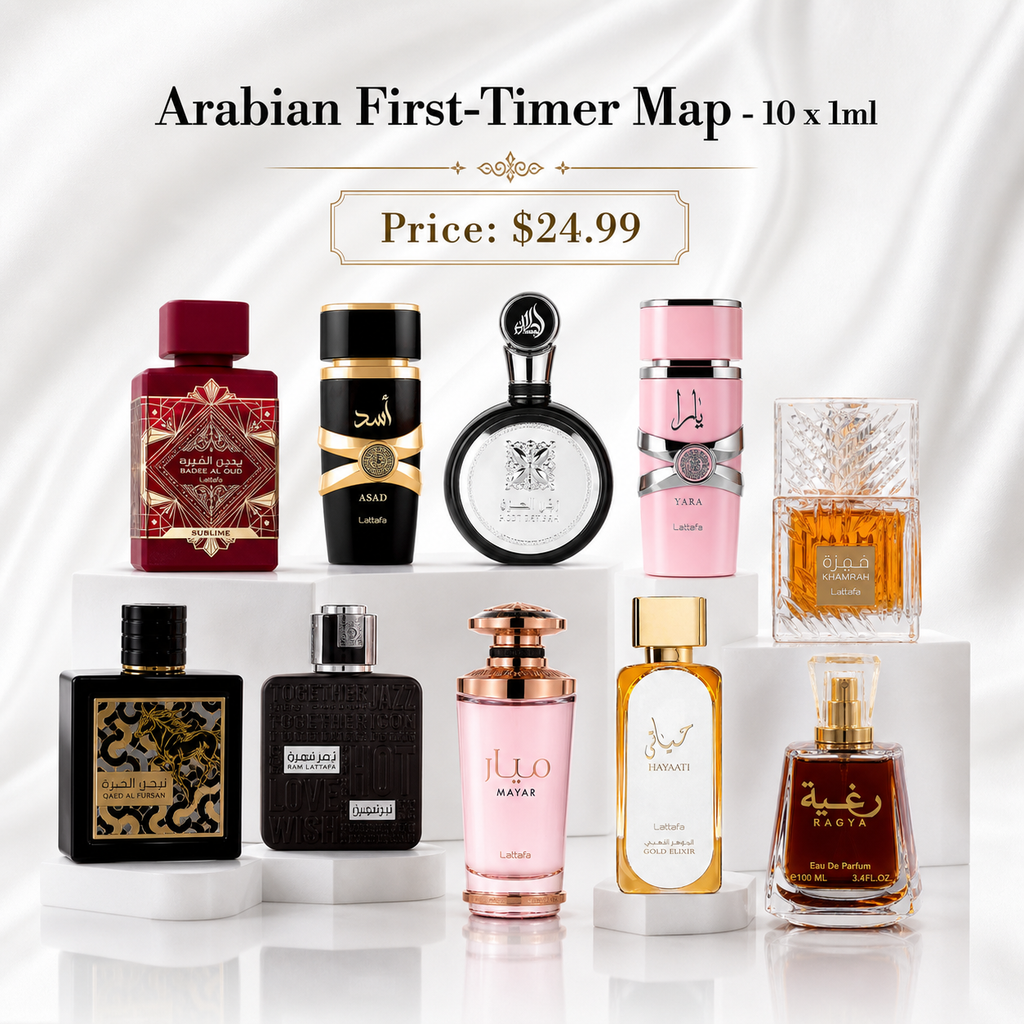 Arabian First-Timer Map – 10 x 1ml Perfume Decant
