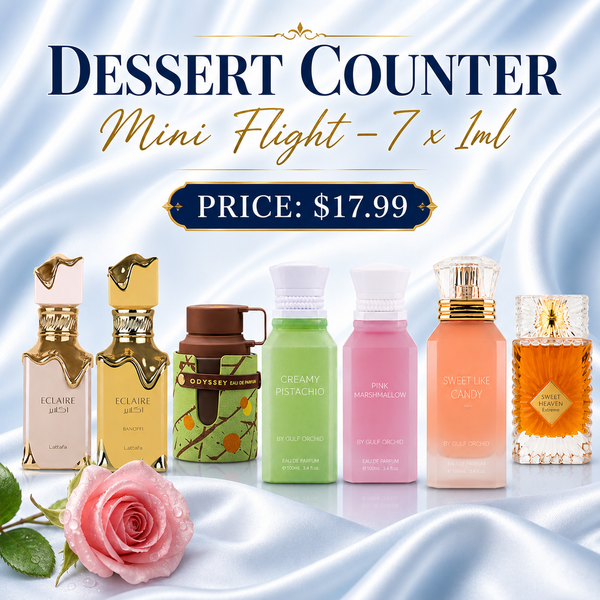 Dessert Counter Mini Flight – 7 x 1ml Perfume Decant