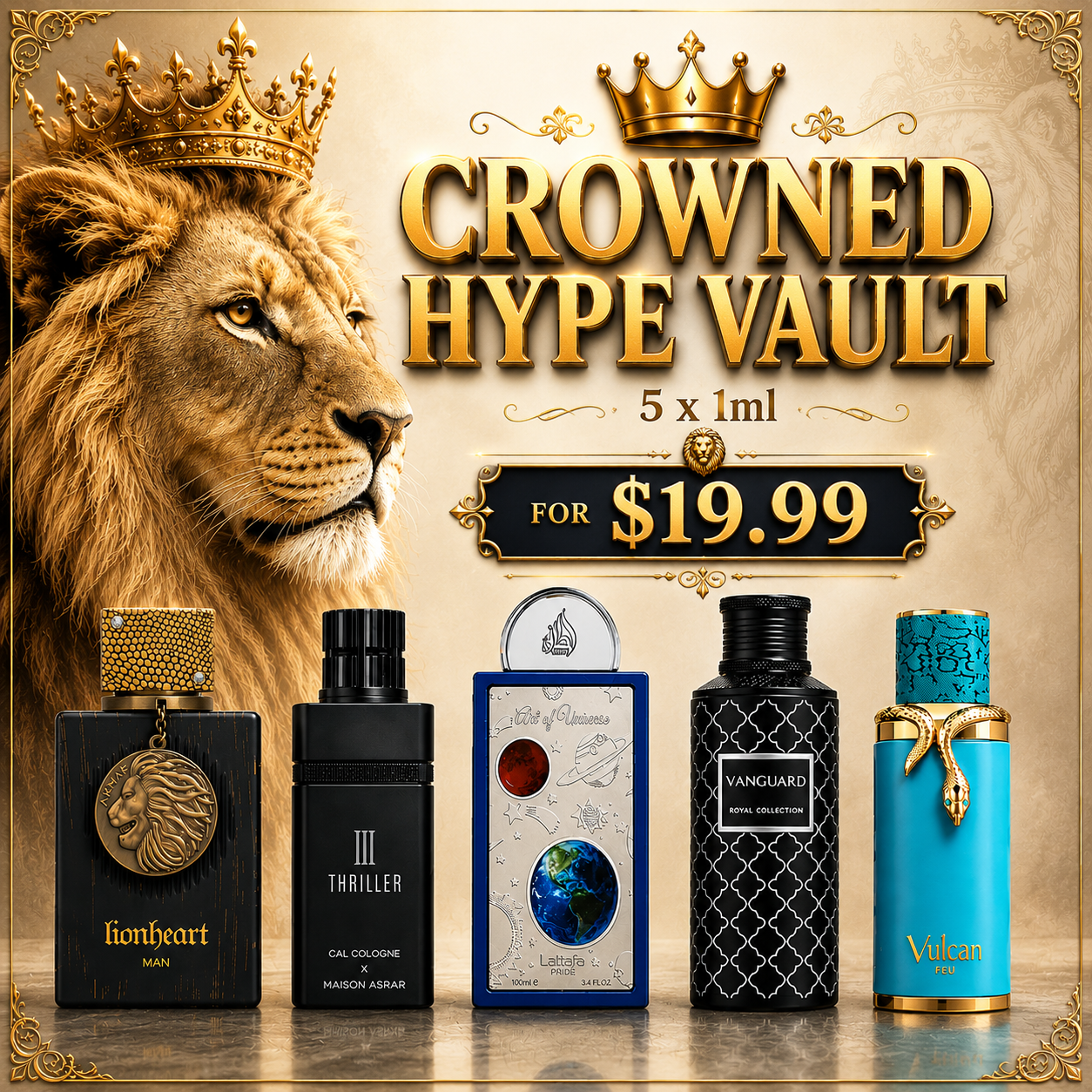 Crowned Hype Vault – 5 x 1ml Perfume Decant NZ