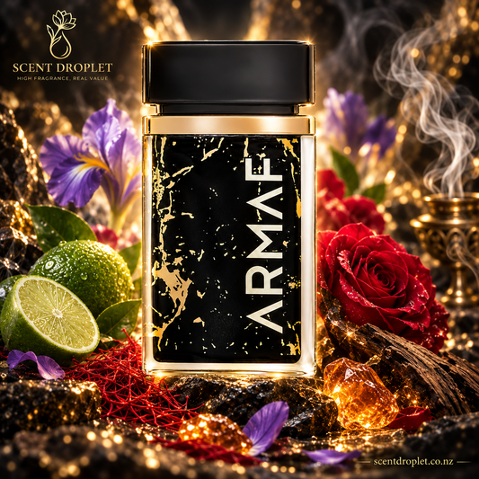 Armaf Ombre D'Or EDP fragrance notes infographic