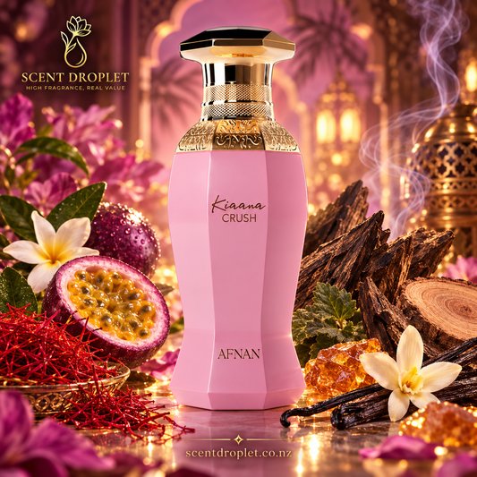 Afnan Kiaana Crush EDP fragrance notes infographic