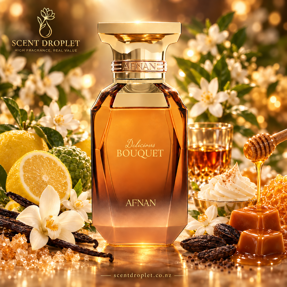 Afnan Delicious Bouquet EDP with notes card