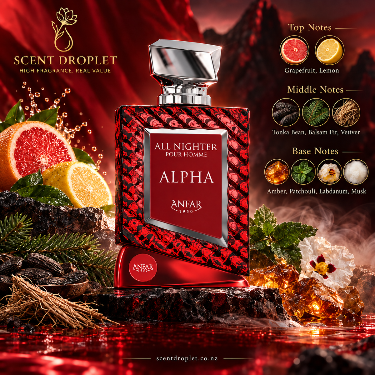 All Nighter Alpha by Anfar Extrait with notes card