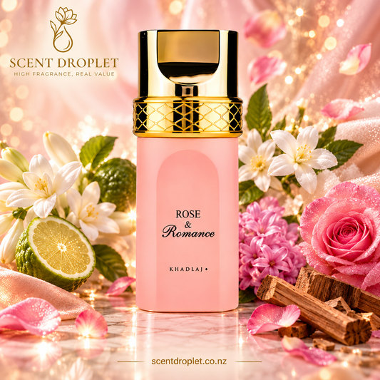 Khadlaj Rose & Romance In Gold EDP bottle