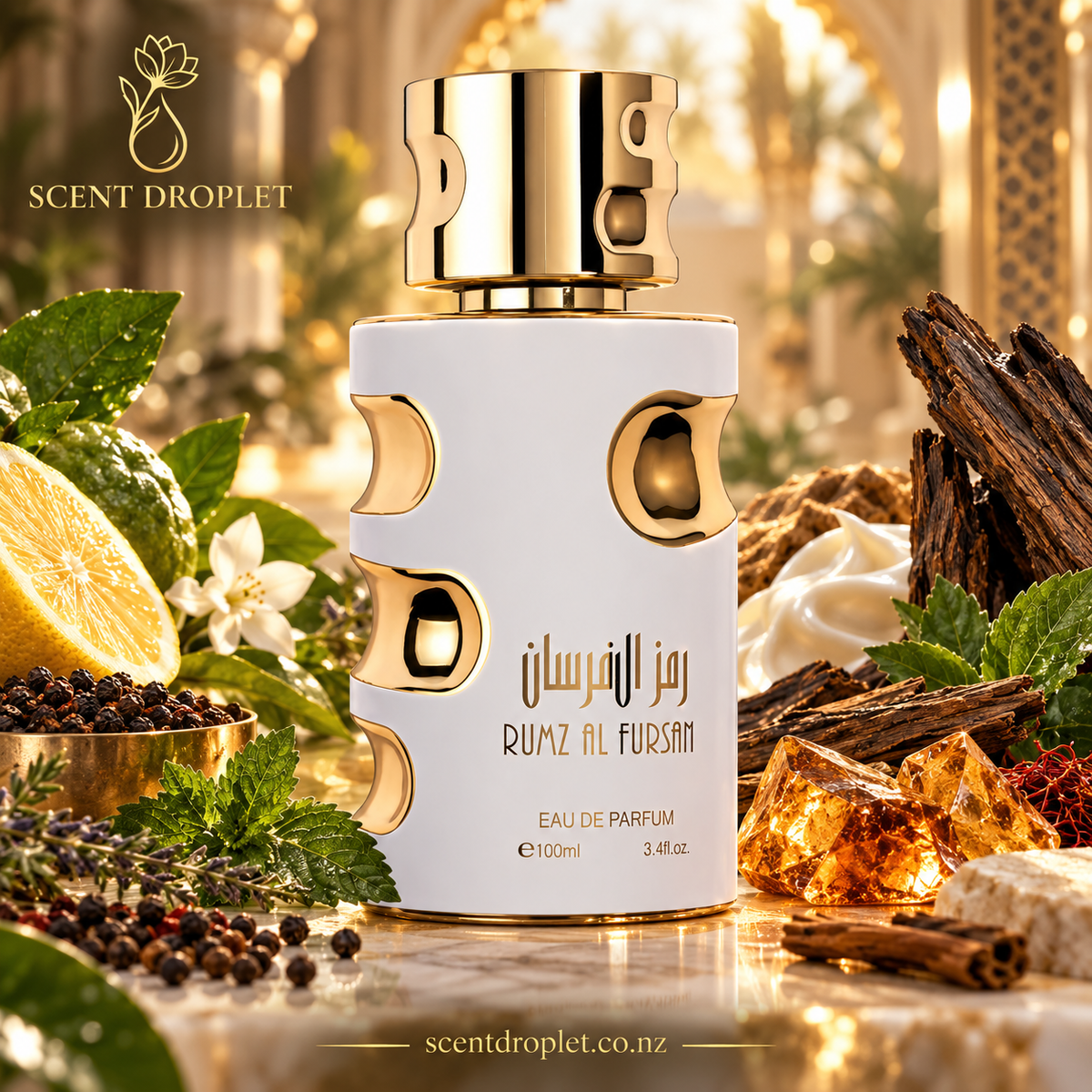 Rumz AL Fursan by Shaikh Saeed EDP fragrance notes card – Top, Middle, Base