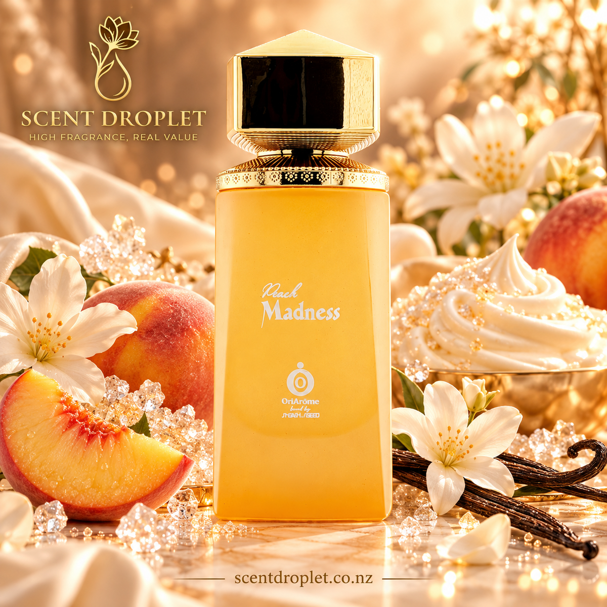 Peach Madness by Shaikh Saeed EDP fragrance notes card – Top, Middle, Base