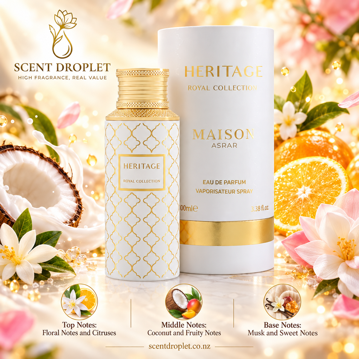 Heritage by Maison Asrar Royal Collection EDP with fragrance notes