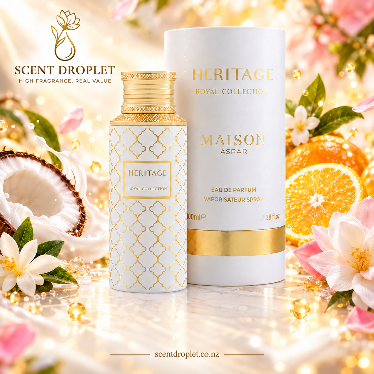 Heritage by Maison Asrar Royal Collection EDP bottle and box