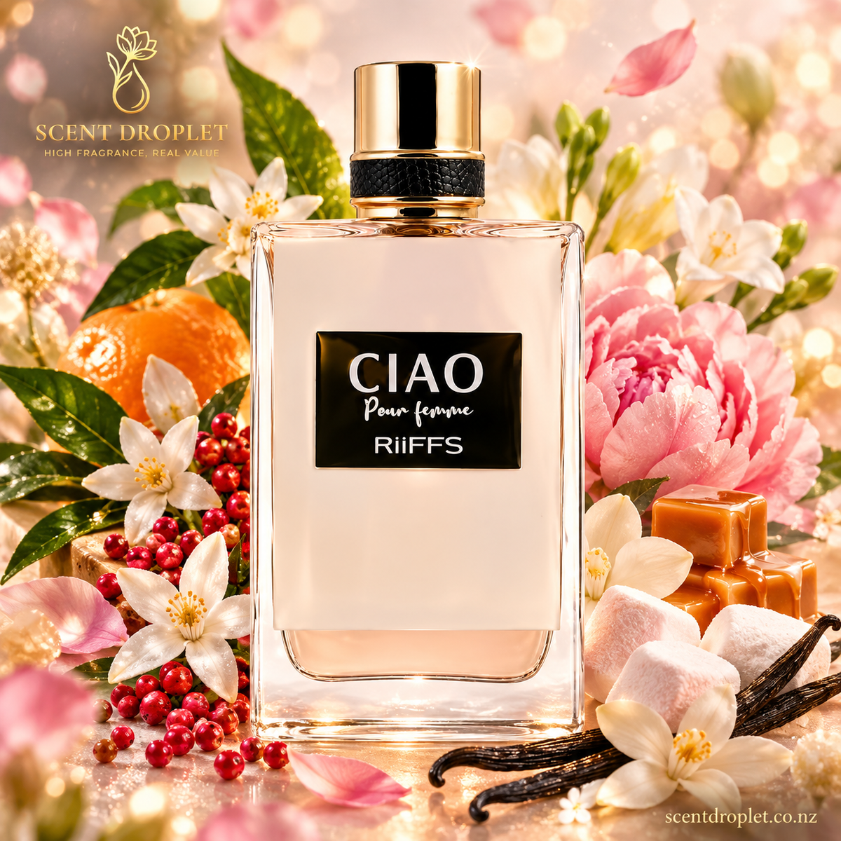 Ciao Femme by Riiffs Eau de Parfum bottle with florals and vanilla