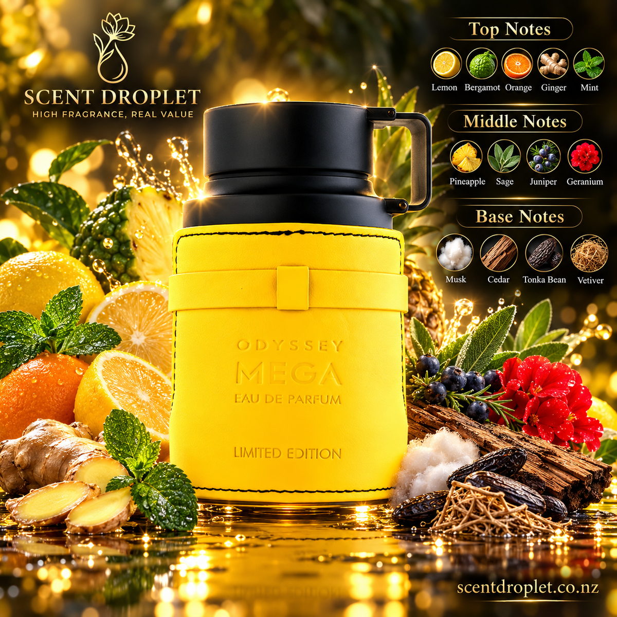 Odyssey Mega Limited Edition bottle and fragrance notes