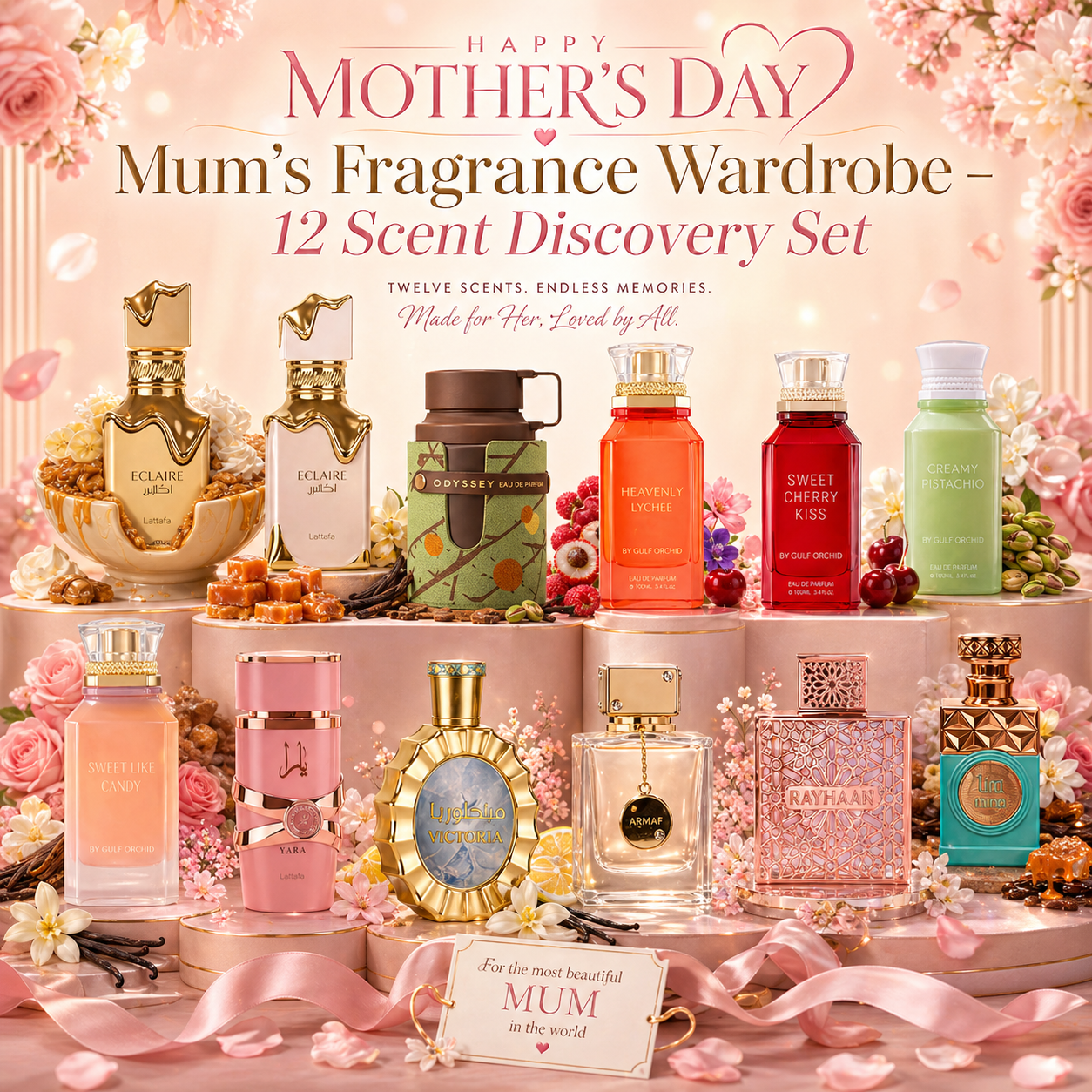 Mum's Fragrance Wardrobe – 12 Scent Discovery Set | 12 x 2.5ml Perfume Decants