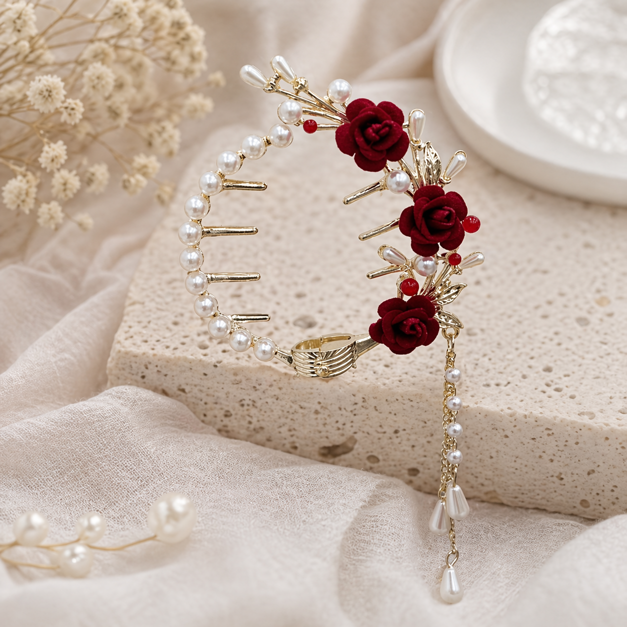 Hair Clip - Artificial Rose Flower